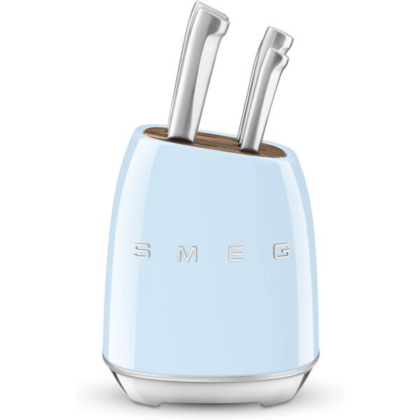 Smeg Pastel Blue Stainless Steel Knife Block Set