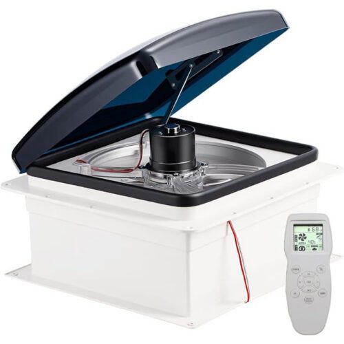 61zgTWnTFiL._AC_SX679_.jpg RV Vent Fan Roof 12V Remote Control 14 x 14 inches 10-Speed