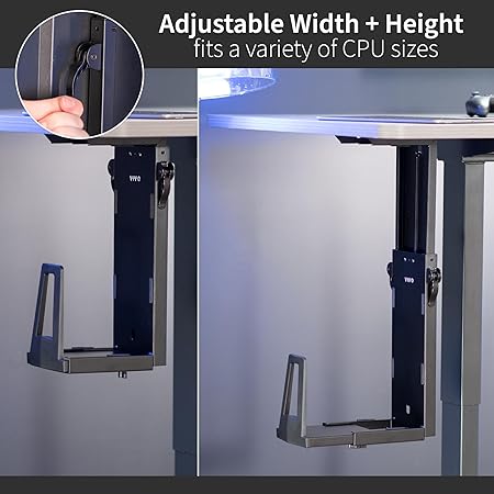 71kF7rQmE9L._AC_SY450_.jpg VIVO Adjustable Under Desk Gaming PC Mount